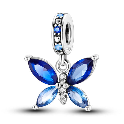 925 Sterling Silber Plattierung Bunt Schmetterling Insekt Tier Charms Perlen Funkelnder Zirkon Passend für Qikaola 925 Original Armbänder DIY Schmuck