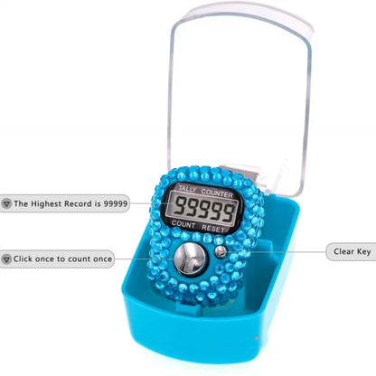 Resetierbarer Fingerzähler Ring Mini LCD Digitaler Display Zähler, Handzähler, Stichzähler, Stricken, Runden, Angeln, Golf und Reihe