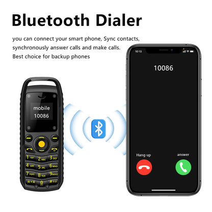SERVO B25 Tasten-Mini-Mobiltelefon 2 SIM-Standby Bluetooth-Wählfunktion Umgebungs-Verschleiß-Blacklist Kleinste Backup-Handys für den Sport