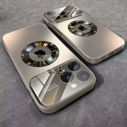 Luxury Glass Camera For Magesafe Magnetic Wireless Charge Case For iPhone 11 12 13 14 15 16 17 Pro Max Air Plus Shockproof Cover