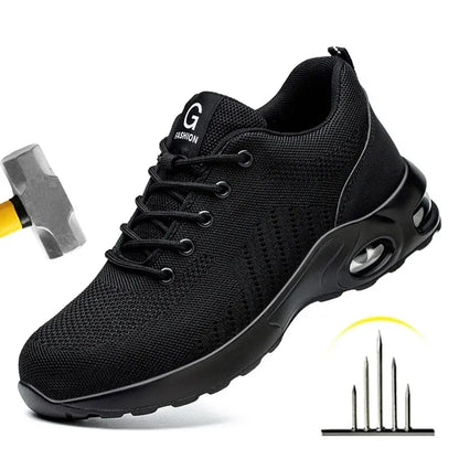 Luftkissen-Arbeitssicherheitsschuhe für Herren und Damen, atmungsaktive Arbeits-Sneaker, Stahlkappen-Schuhe, durchtrittsichere Sicherheitsschuhe