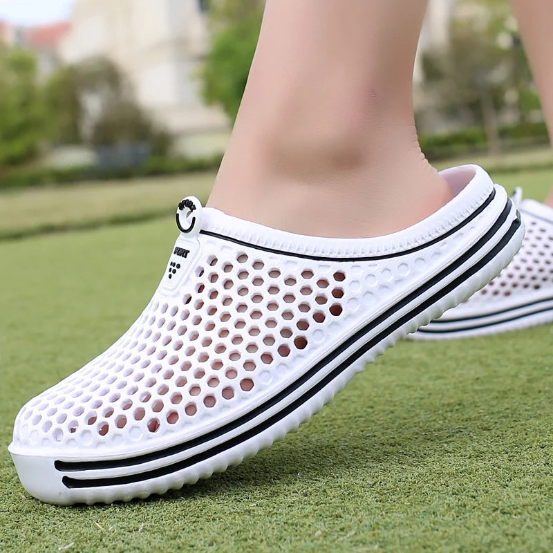 YRZL Herrenschuhe Strandpantoffeln Unisex Hohl Casual Damen Strandsandalen Flip-Flops Schuhe Rutschfest Größe 36-45 Herrenpantoffeln