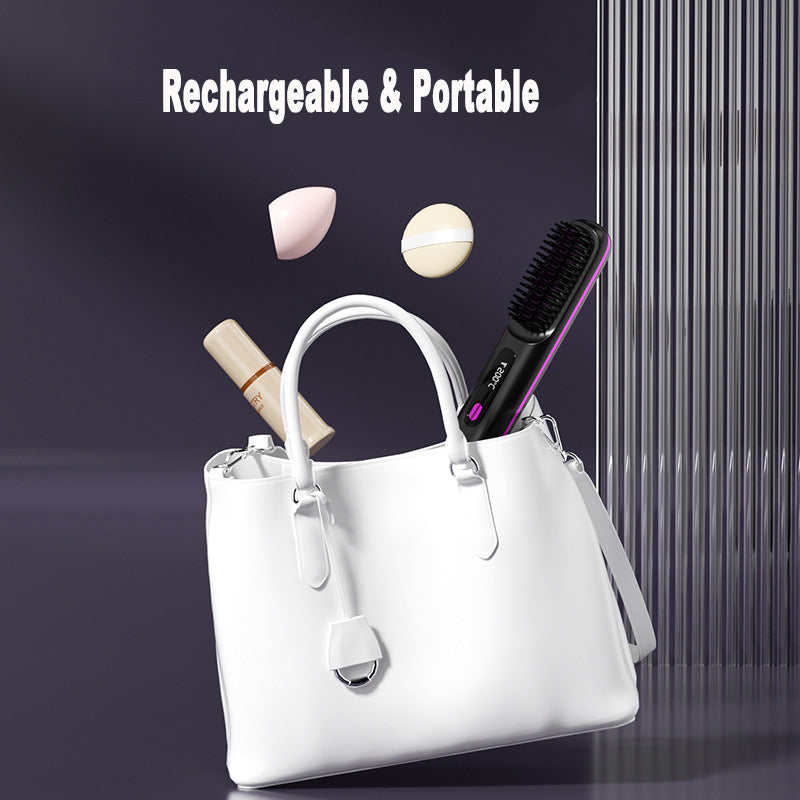 Kabellose USB-Ladefunktion 2-in-1-Haarglättungsbürste
