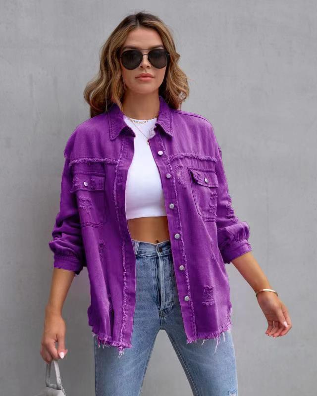 Modische Zerrissene Hemdjacke