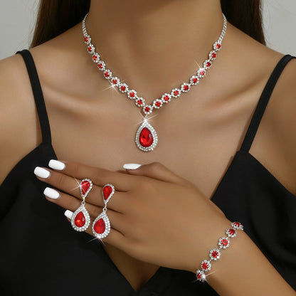 Halskette Ohrstecker Armband 3-Teiliges Modeschmuck-Set