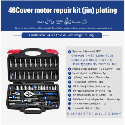 Socket wrench set with ratchet function – repair tool
