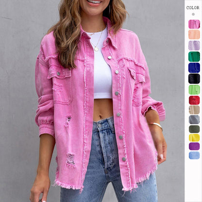 Modische Zerrissene Hemdjacke