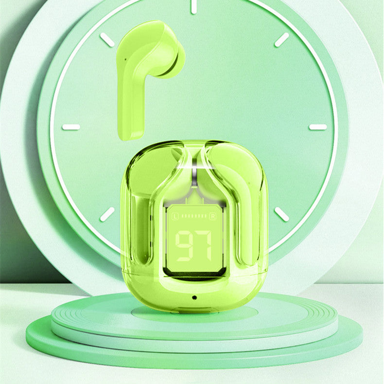 New transparent mini Bluetooth headset with digital display, ENC noise cancellation, wireless sports and music playback