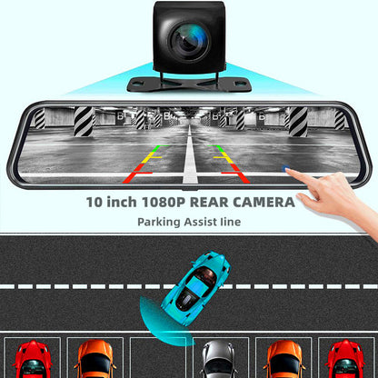 10-Zoll-Rundum-Display Dualaufzeichnung Front-Rückkamera