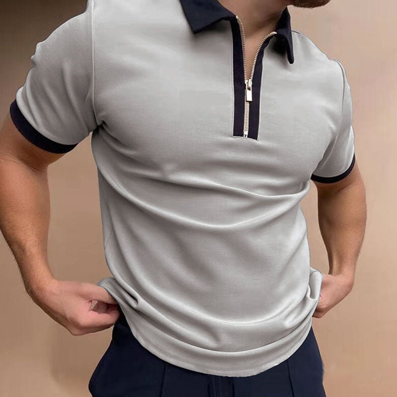 Einfarbiges Kurzarm-Poloshirt der Marke