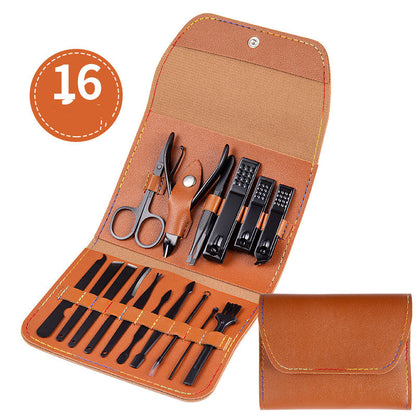 Professionelles Nagelknipser-Set mit Ohrlöffel, Hornhautzange, Nagelschneidezange, Pediküremesser und Nagelrillentrimmer