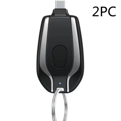 Wireless, portable 1500 mAh emergency power supply with key fob charging function, telescopic, small mobile power adapter