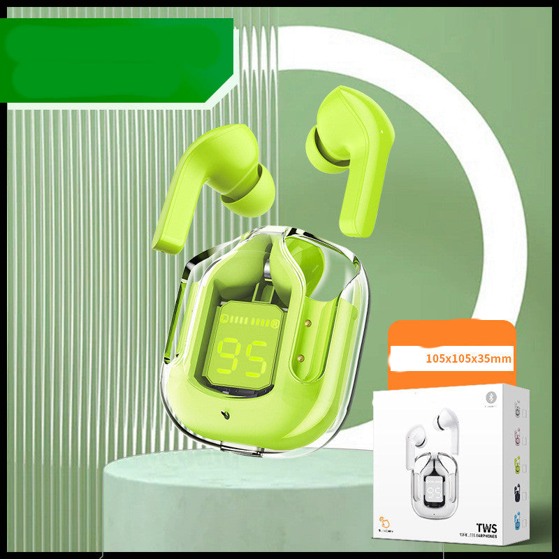 New transparent mini Bluetooth headset with digital display, ENC noise cancellation, wireless sports and music playback