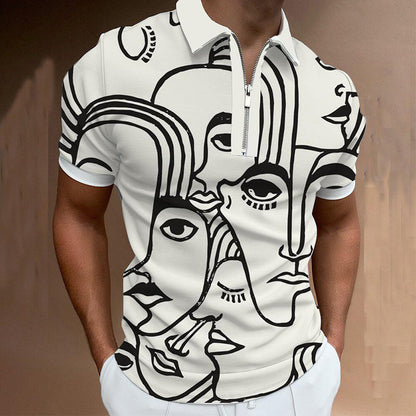 Einfarbiges Kurzarm-Poloshirt der Marke