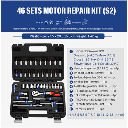 Socket wrench set with ratchet function – repair tool