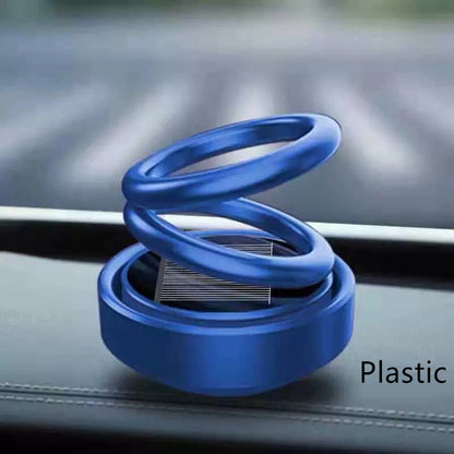 Solar-powered, rotating car air freshener with bench seat