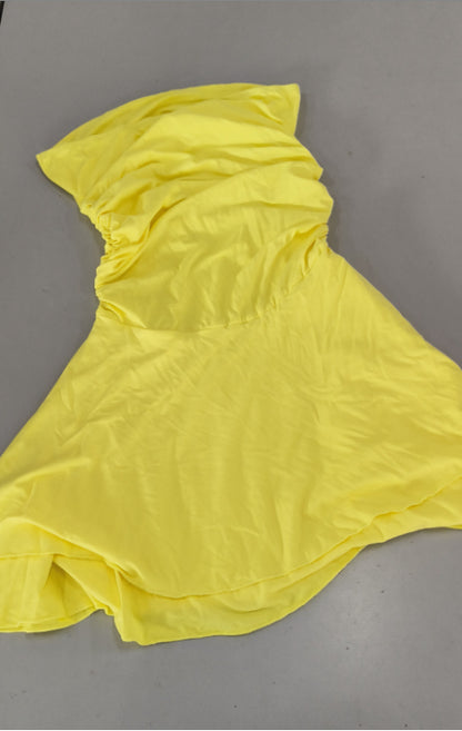 Y2K Tube Top Short Dress Pleated Tight Fitted