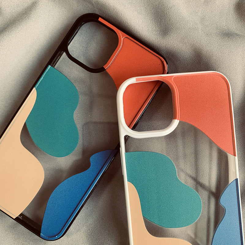 Color block contrast pattern, geometric shape, suitable for 13 phone cases