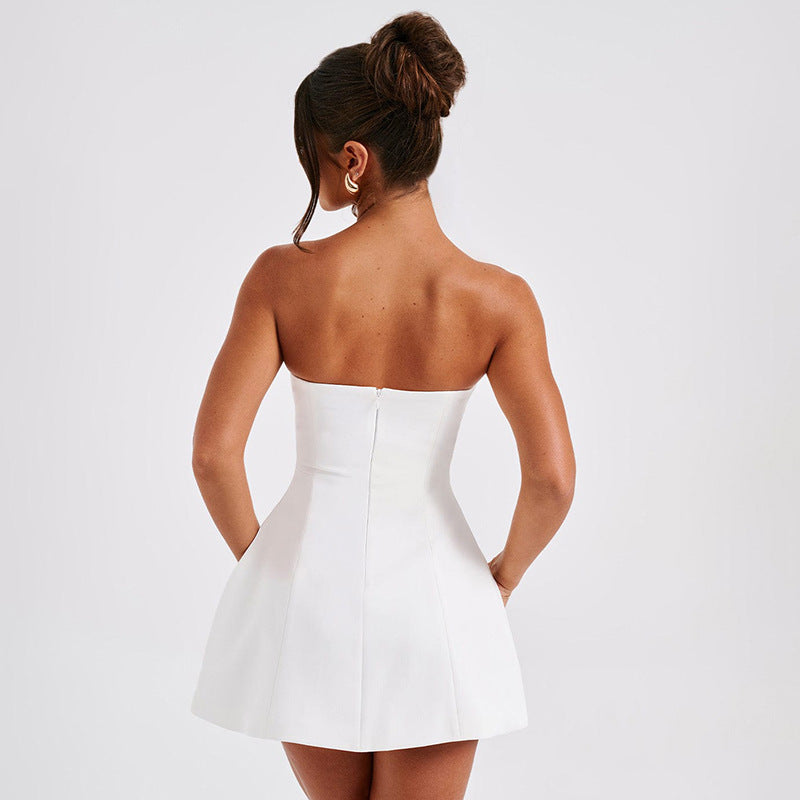 Modisch Rückenfrei Figurbetont Mini Schlauchkleid