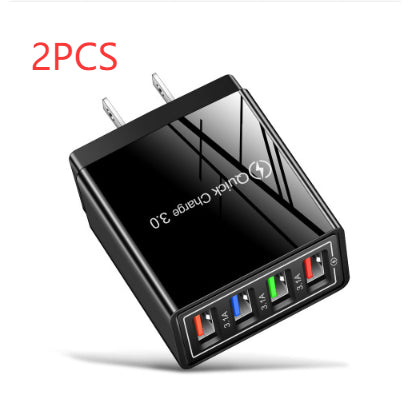 USB charger Quick Charge 3.0 4-port adapter for tablets, portable wall charger, fast charger