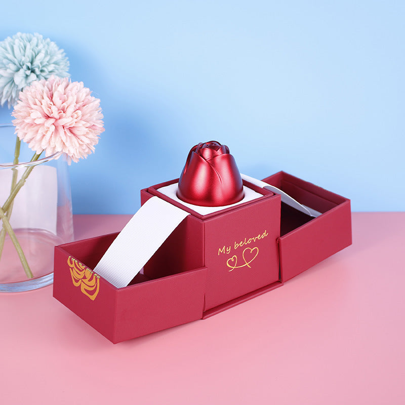 Geschenkbox Metallrose Halskette Schmuckset