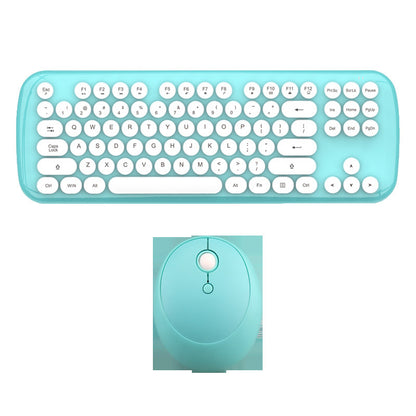 Wireless keyboard and mouse set for girls in a retro design