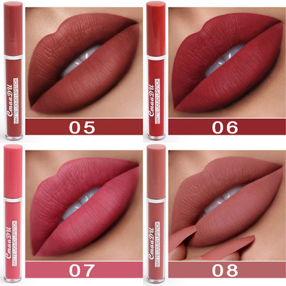 Antihaftbeschichtung Wasserfest Matt Lipgloss Stifte 10-teiliges Set