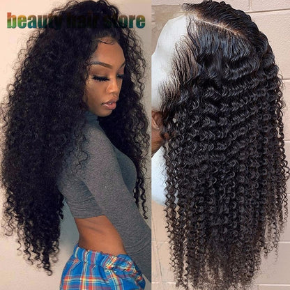 Brazilian Kinky Curly Lace Front Real Hair Wigs