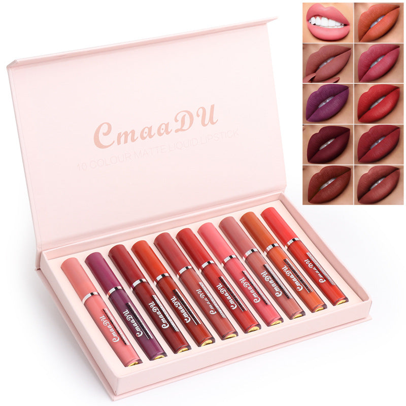 Antihaftbeschichtung Wasserfest Matt Lipgloss Stifte 10-teiliges Set