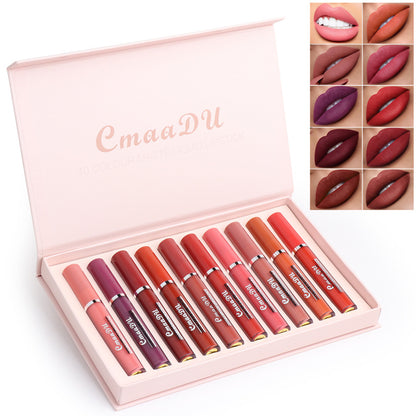 Antihaftbeschichtung Wasserfest Matt Lipgloss Stifte 10-teiliges Set