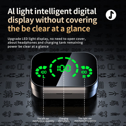 YD03 Wireless Bluetooth Compatible Headset TWS with Large, Intelligent Digital Display and Breathing Light Function