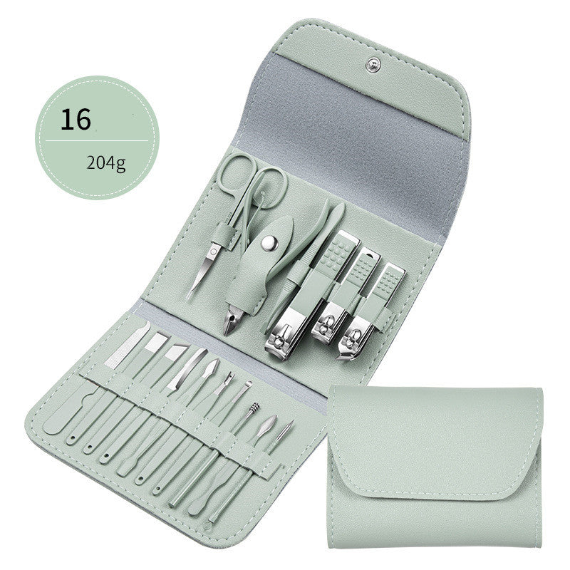 Professionelles Nagelknipser-Set mit Ohrlöffel, Hornhautzange, Nagelschneidezange, Pediküremesser und Nagelrillentrimmer