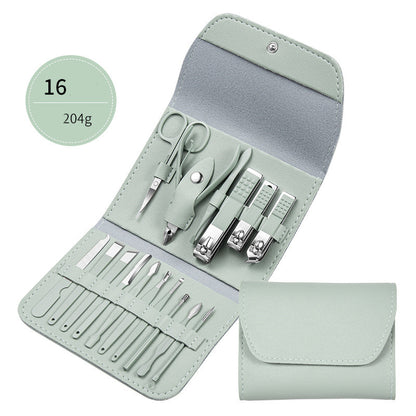 Professionelles Nagelknipser-Set mit Ohrlöffel, Hornhautzange, Nagelschneidezange, Pediküremesser und Nagelrillentrimmer