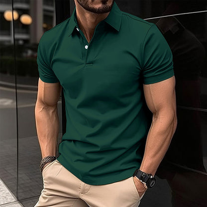 Kurzarm Knopfleiste Revers Poloshirt