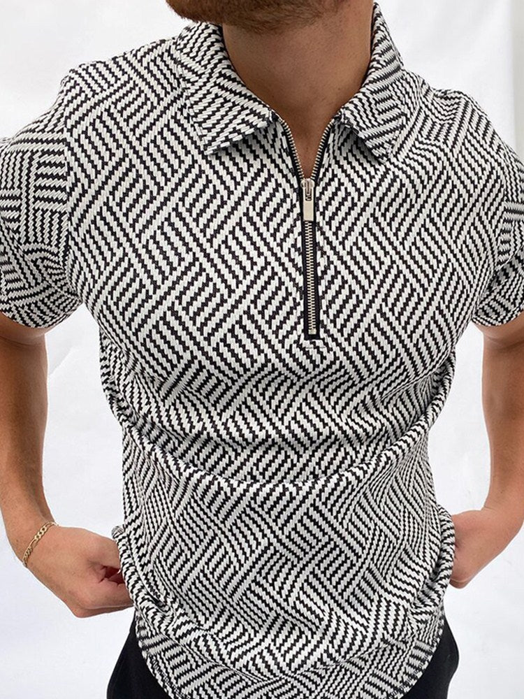 Einfarbiges Kurzarm-Poloshirt der Marke
