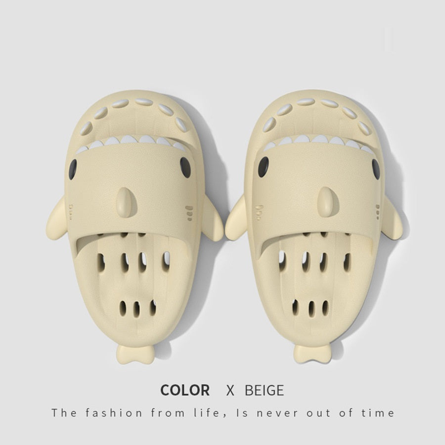 Shark sandals with drainage holes, shower shoes, quick-drying EVA pool shark sandals, beach sandals with drainage holes, unisex