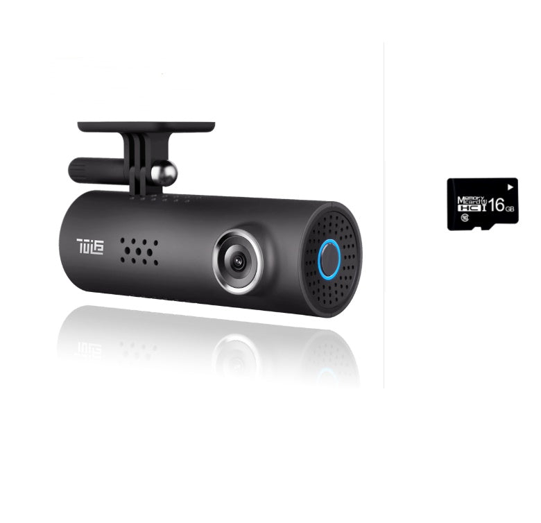 Smart Wi-Fi car camera with 130° wide-angle lens, 1080p Full HD resolution, night vision function and G-sensor for recording journeys