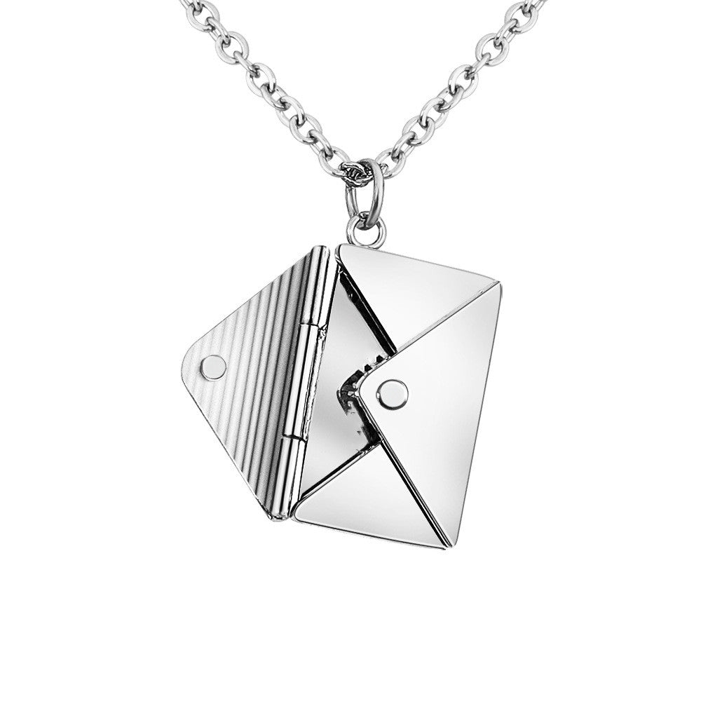 Fashionable necklace with envelope pendant for women