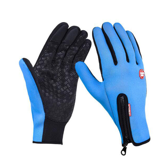 Winter gloves with touchscreen function, waterproof sports gloves for motorcycling and sliding with fleece lining