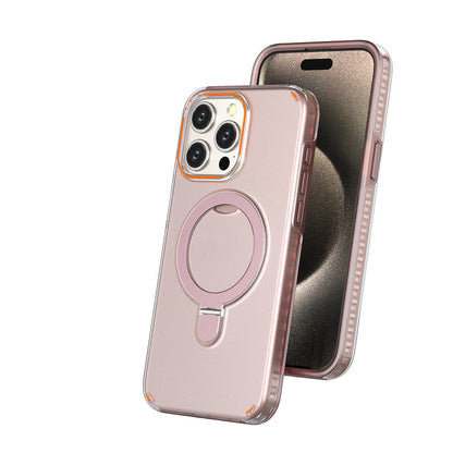 New colorful phone case with magnetic mount and stand for Magesafe, transparent magnetic wireless charging case for smartphones
