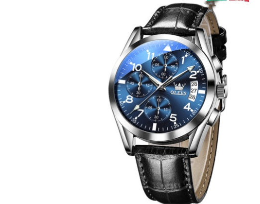 OLEVS Luxus Edelstahl Leuchtend Quarz Armbanduhr
