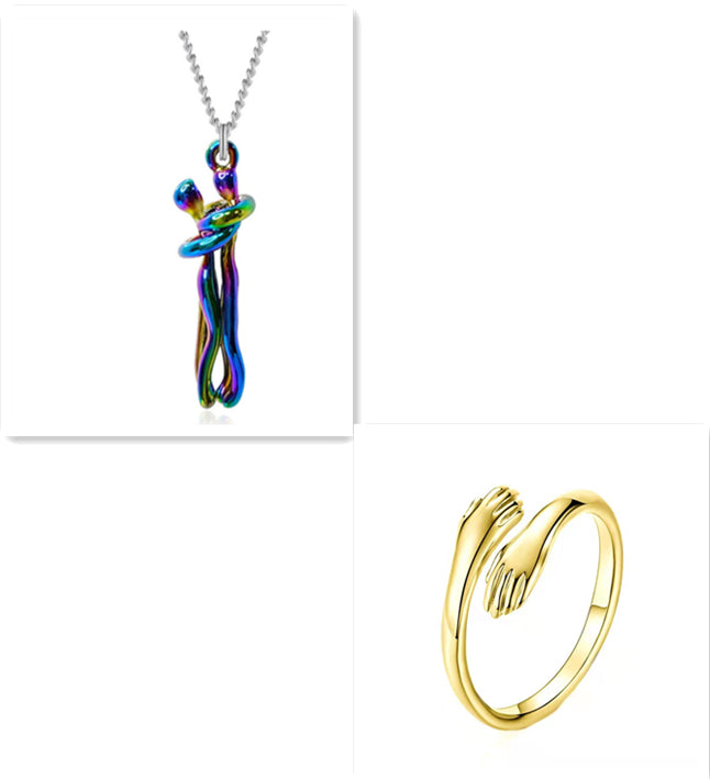 Eleganz Liebespaar Anhänger Schlüsselbeinhalskette