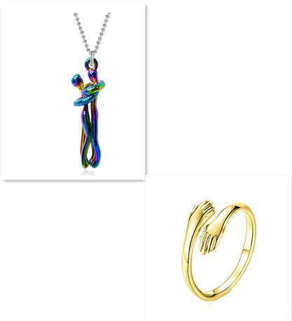 Eleganz Liebespaar Anhänger Schlüsselbeinhalskette