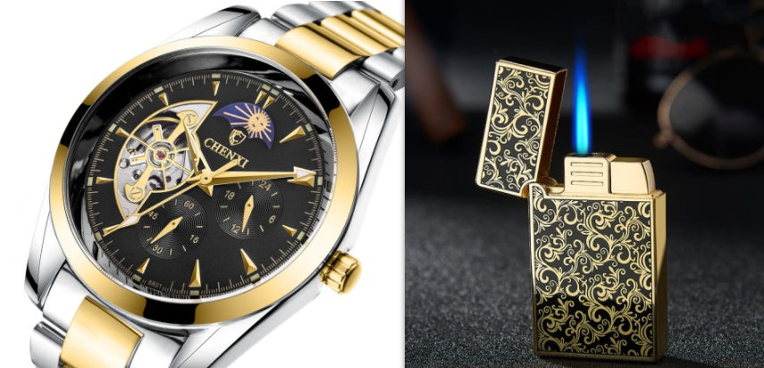 Edelstahl Quarz Mechanische Business Armbanduhr