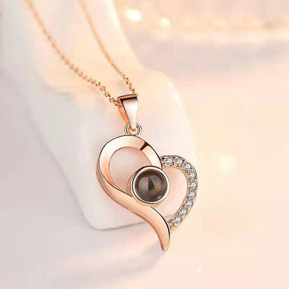 Geschenkbox Metallrose Halskette Schmuckset