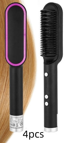 360° Doppelfunktion Locken Glätten Keramik 2-in-1-Haarglättungskamm