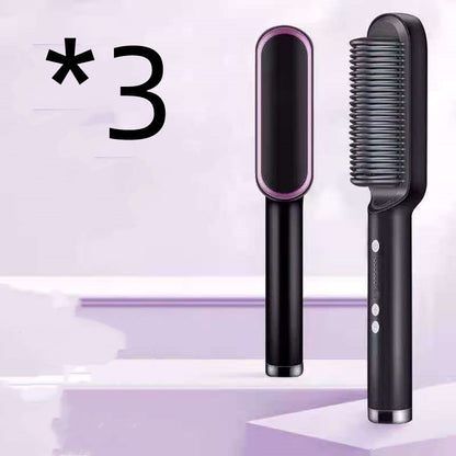 360° Doppelfunktion Locken Glätten Keramik 2-in-1-Haarglättungskamm