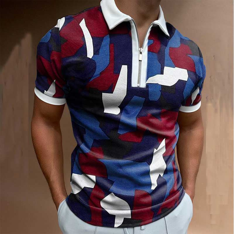 Einfarbiges Kurzarm-Poloshirt der Marke