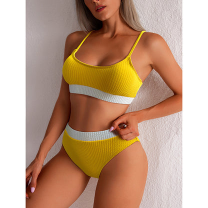 Push Up Trägertop High Waist Slip 2-teiliges Bikini-Set