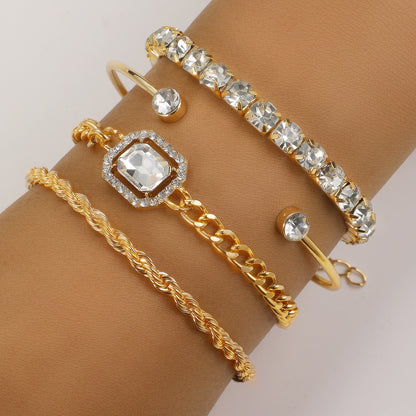Kristall Armband Bohème Design 4-teiliges Modeschmuck-Set